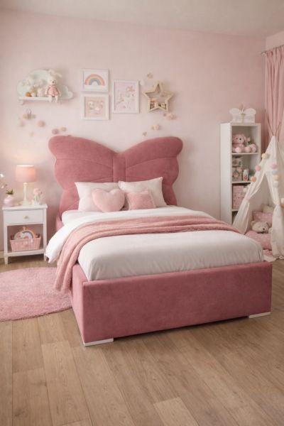 Łóżko tapicerowane dla dziewczynki