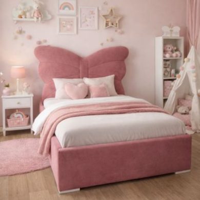 Łóżko tapicerowane dla dziewczynki